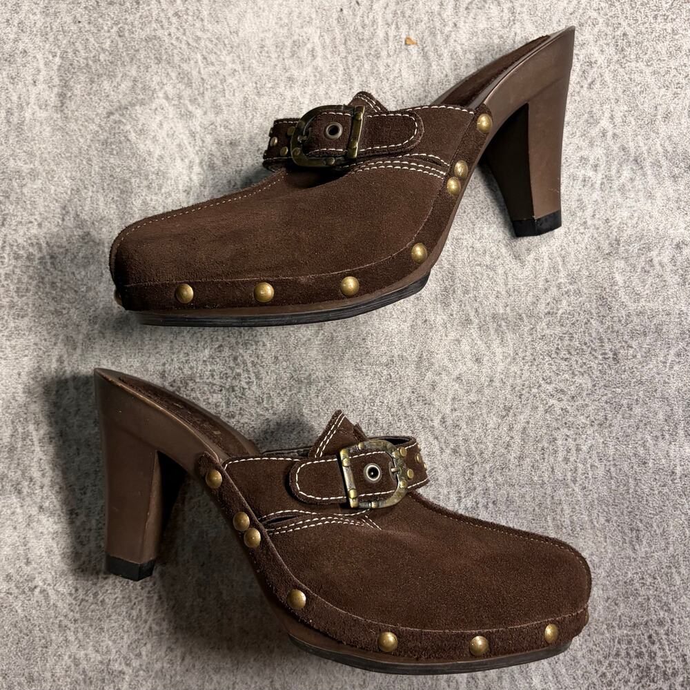 Vintage Brown Suede Ana Mule Heels